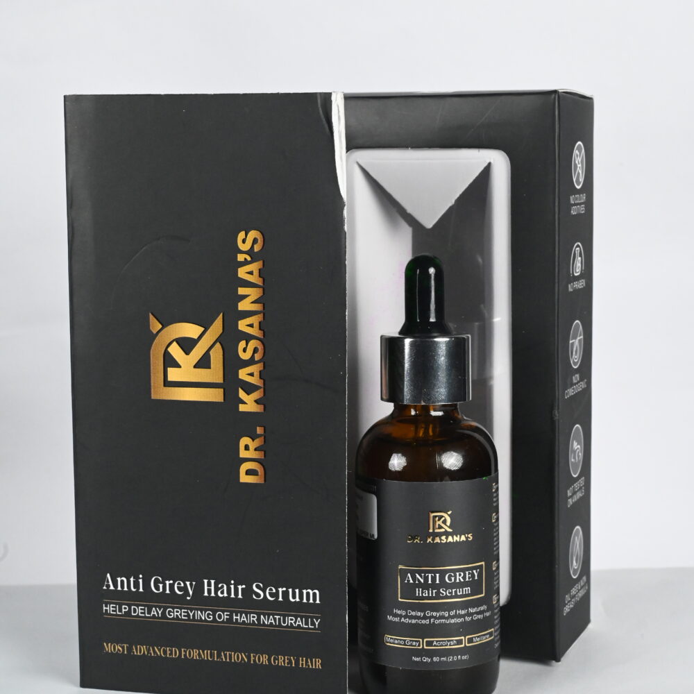 Dr. Kasana's Anti Grey Hair Serum-Advanced Anti-Greying Formula | Controls Premature Greying Naturally (60ml)